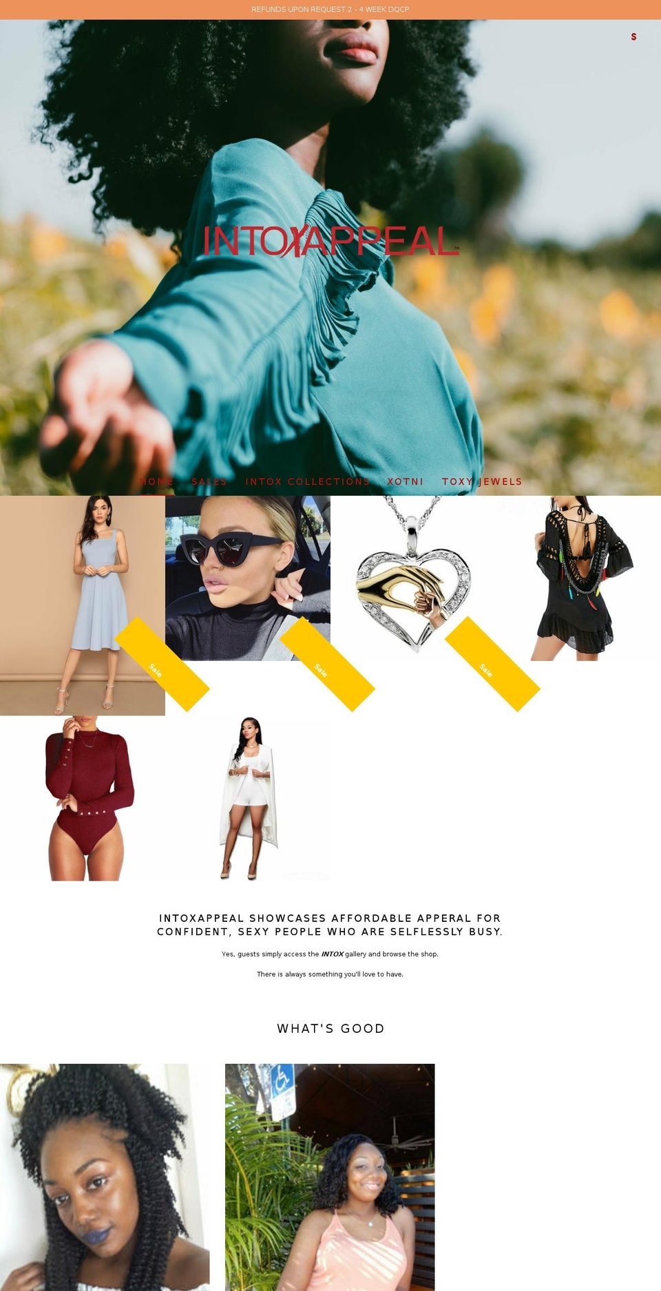 intoxappeal.com — Shopify storefront screenshot