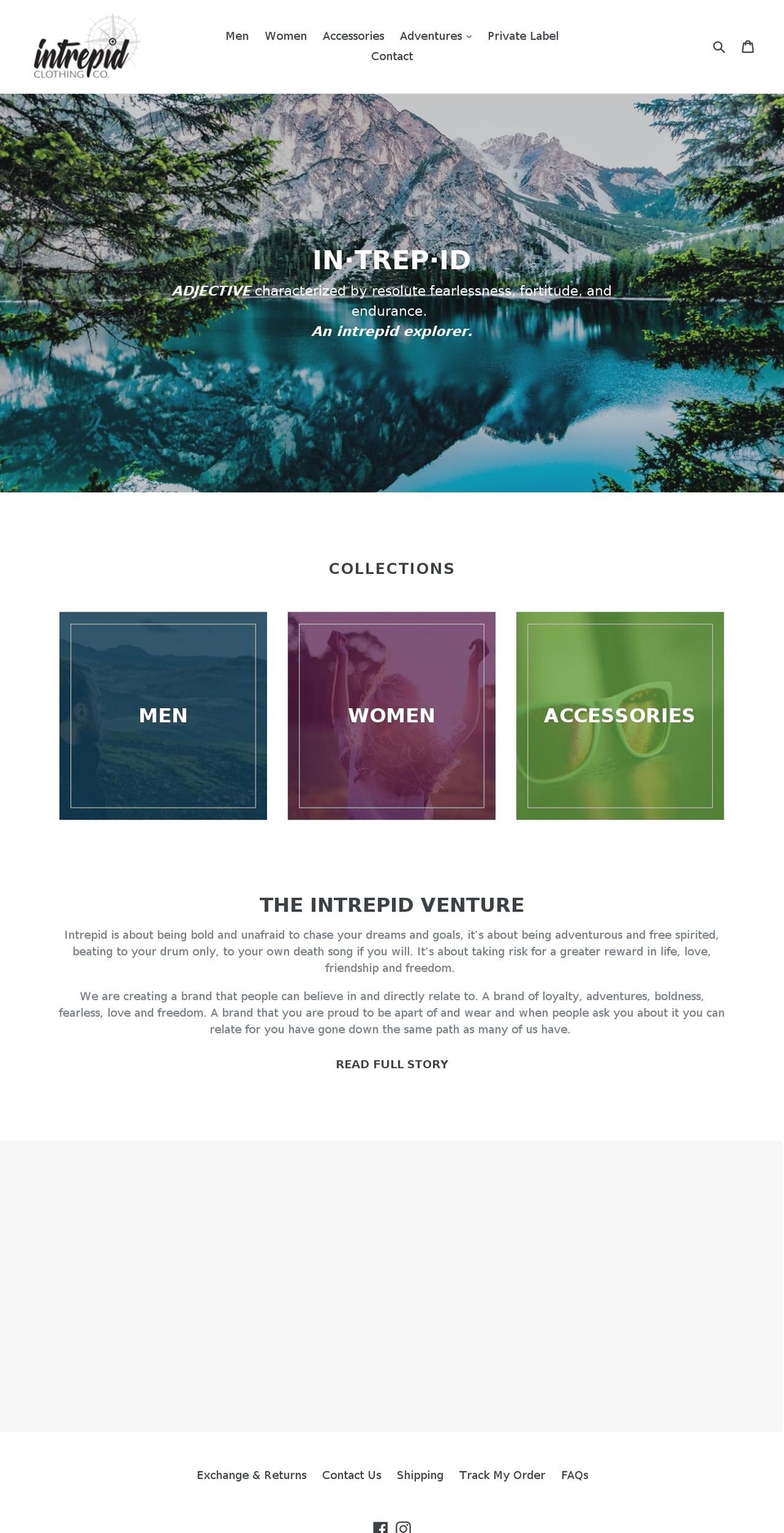 intrepidclothingco.com shopify website screenshot