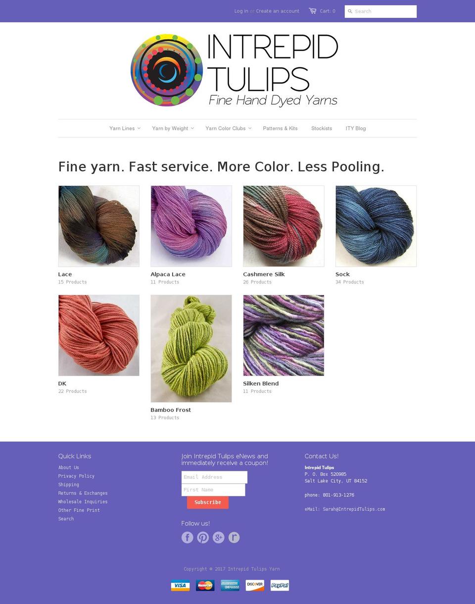 intrepidtulips.com shopify website screenshot