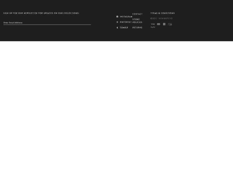 intributeto.com shopify website screenshot