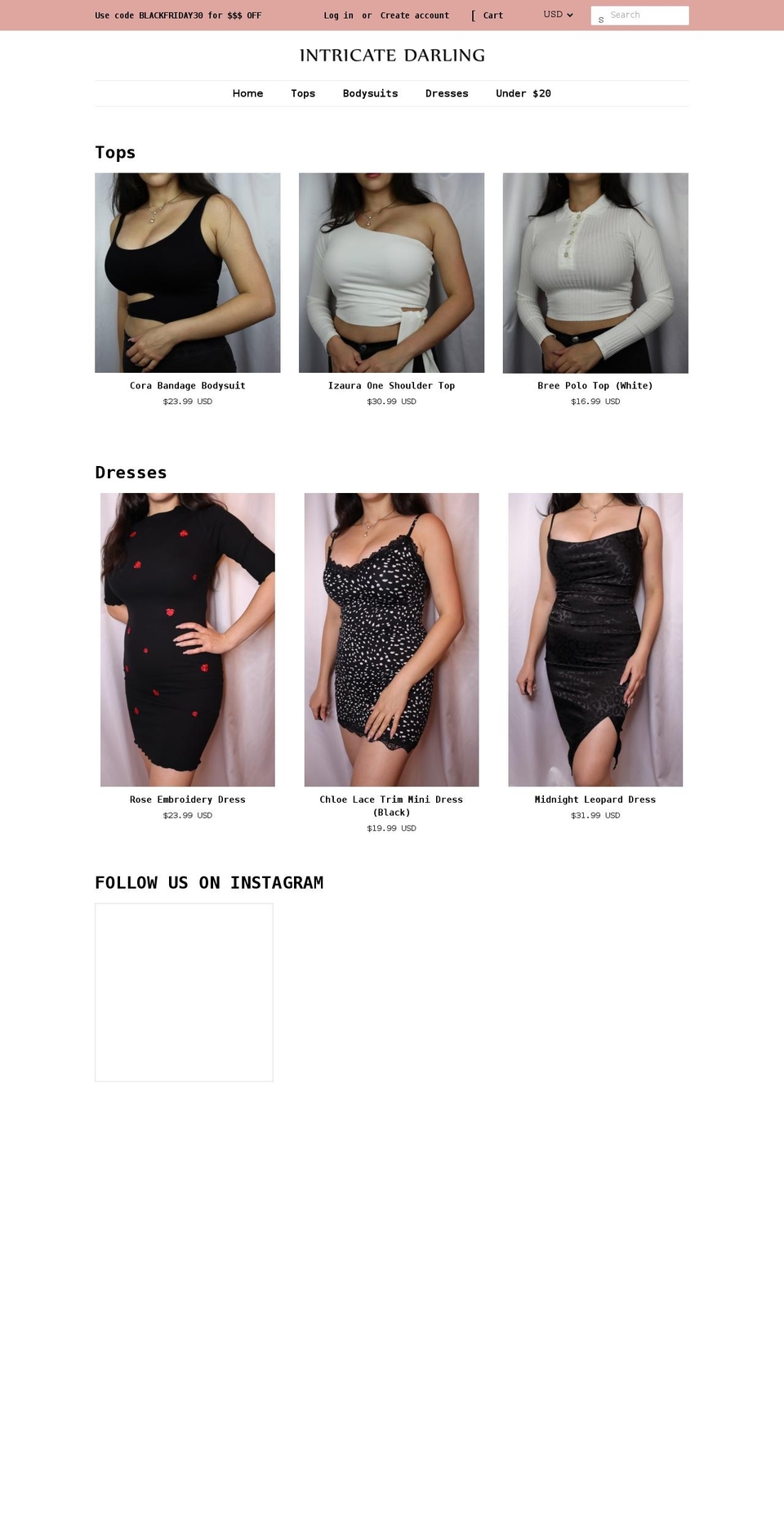 intricatedarling.com shopify website screenshot