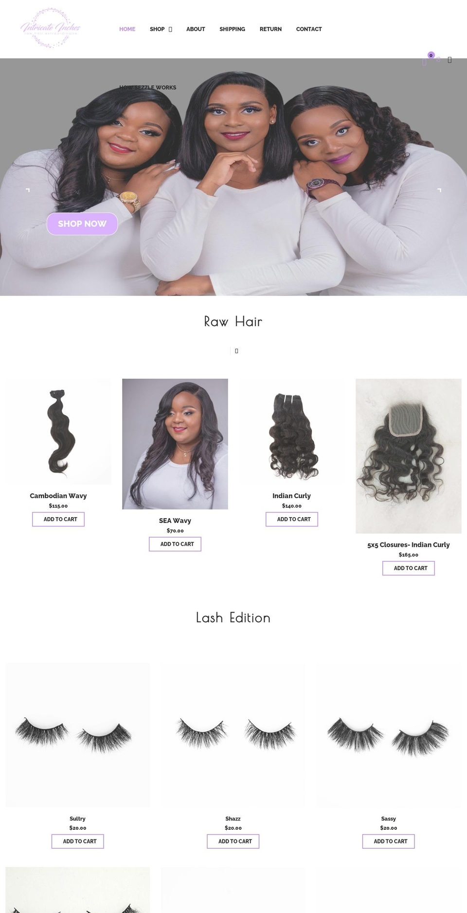intricateinches.com shopify website screenshot