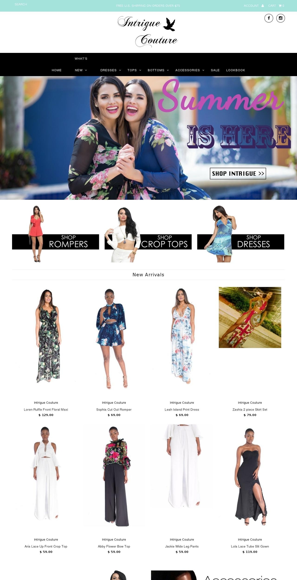 intrigueonline.com shopify website screenshot