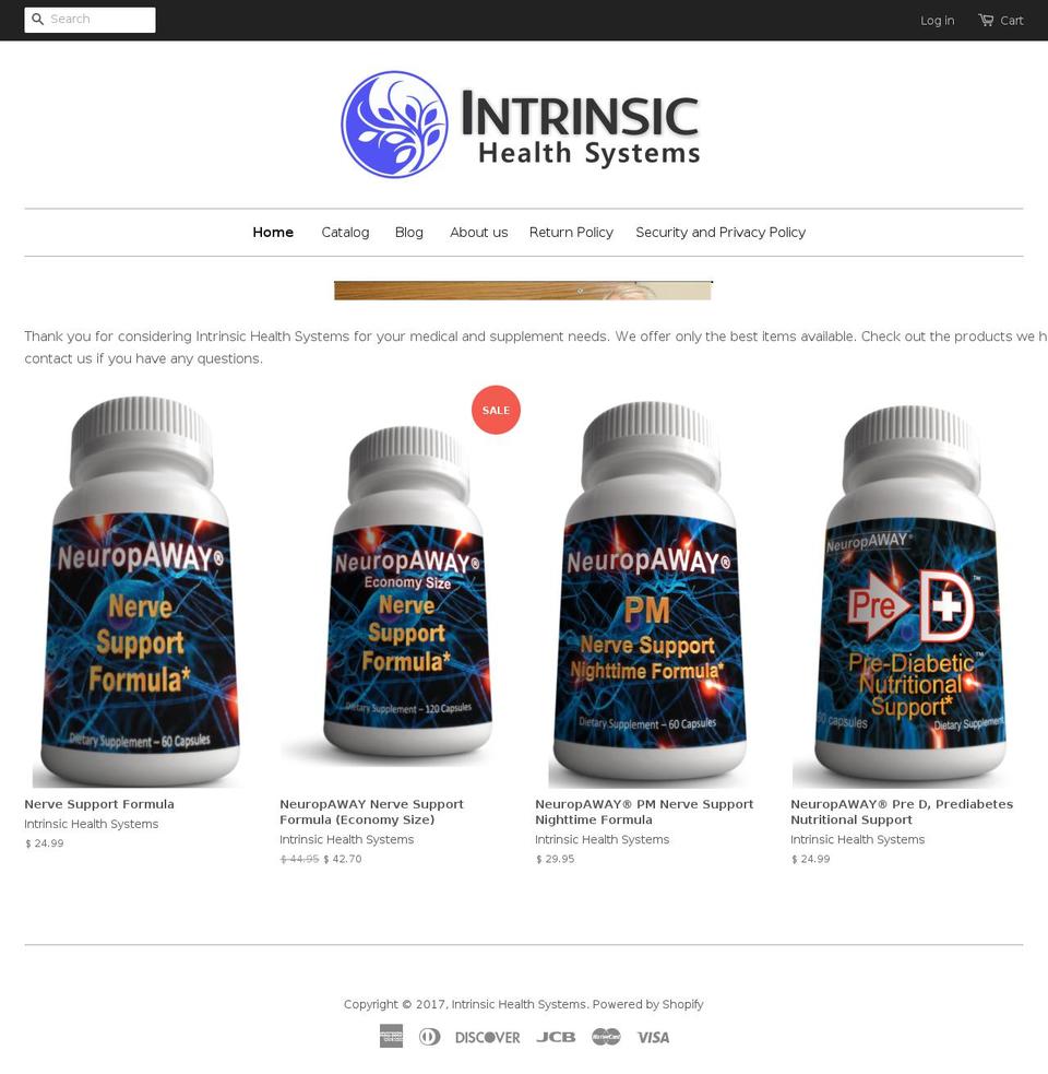 intrinsichealthsystems.org shopify website screenshot