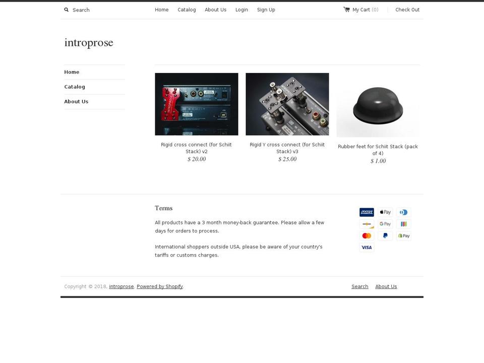 introprose.myshopify.com shopify website screenshot