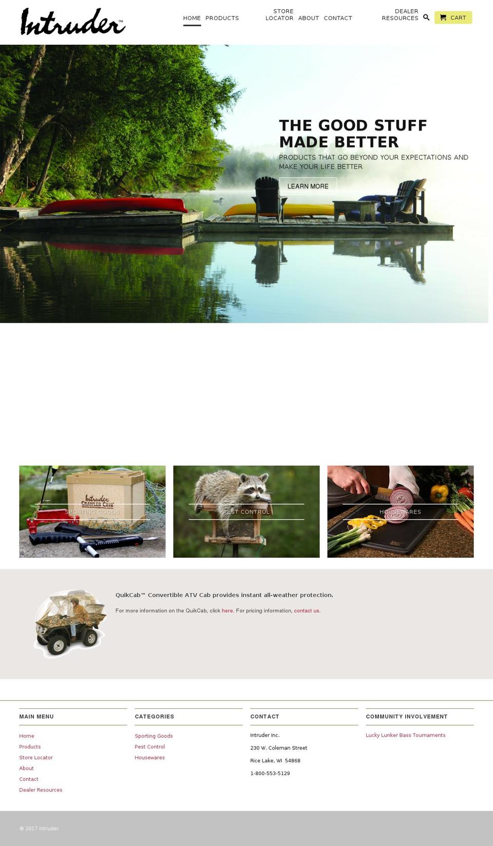 intruderinc.com shopify website screenshot