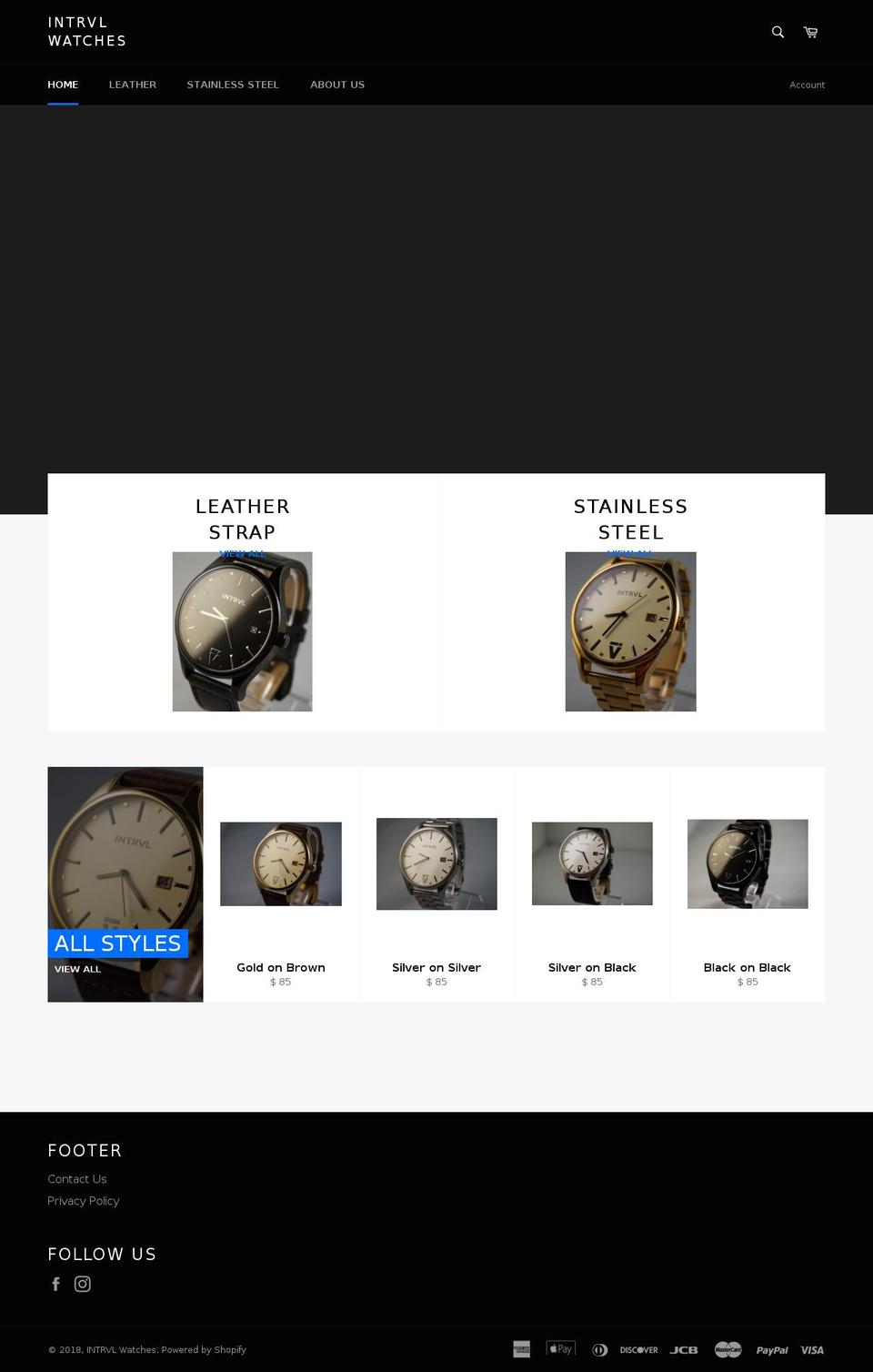 intrvlwatches.com — Shopify storefront screenshot