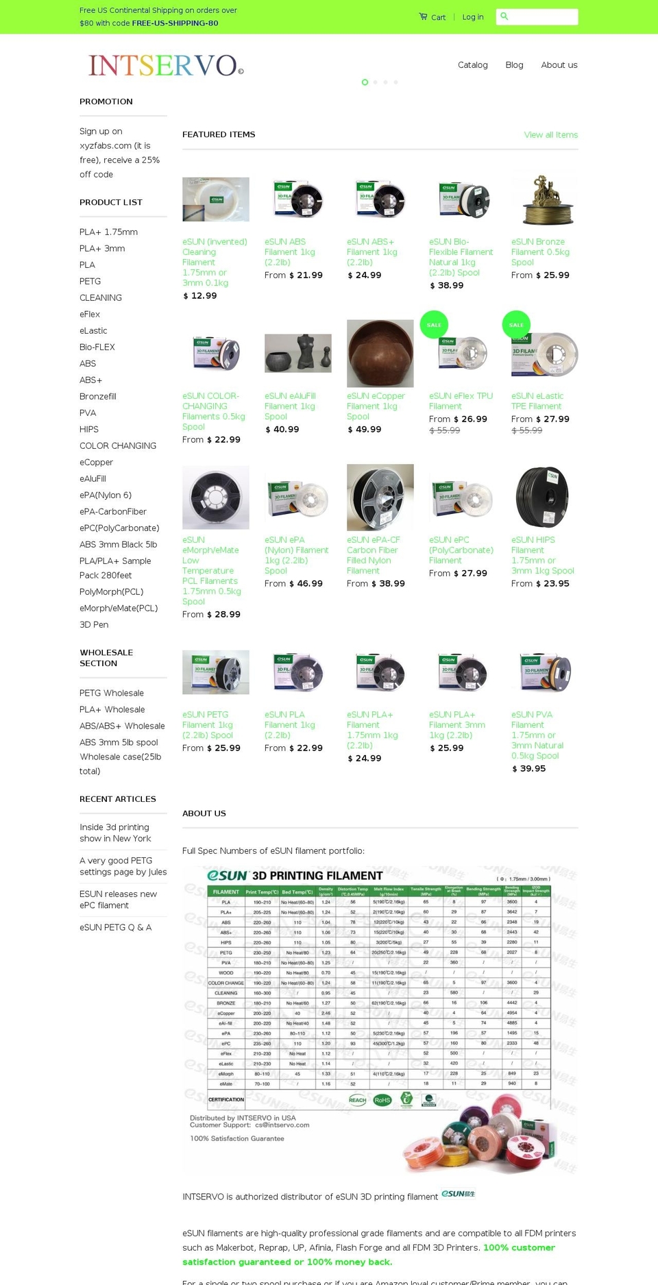 intservo.com shopify website screenshot