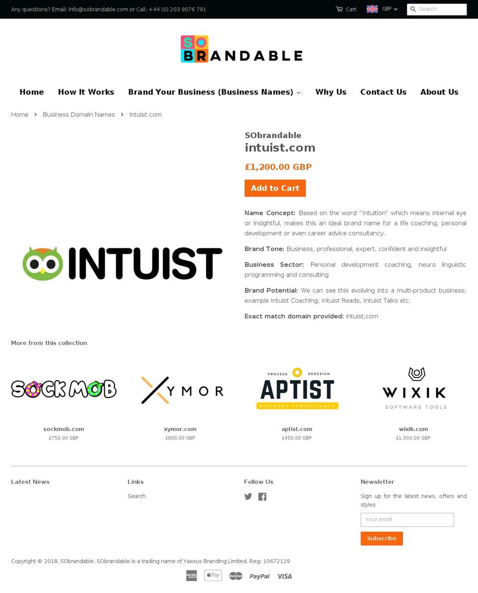 intuist.com — Shopify storefront screenshot