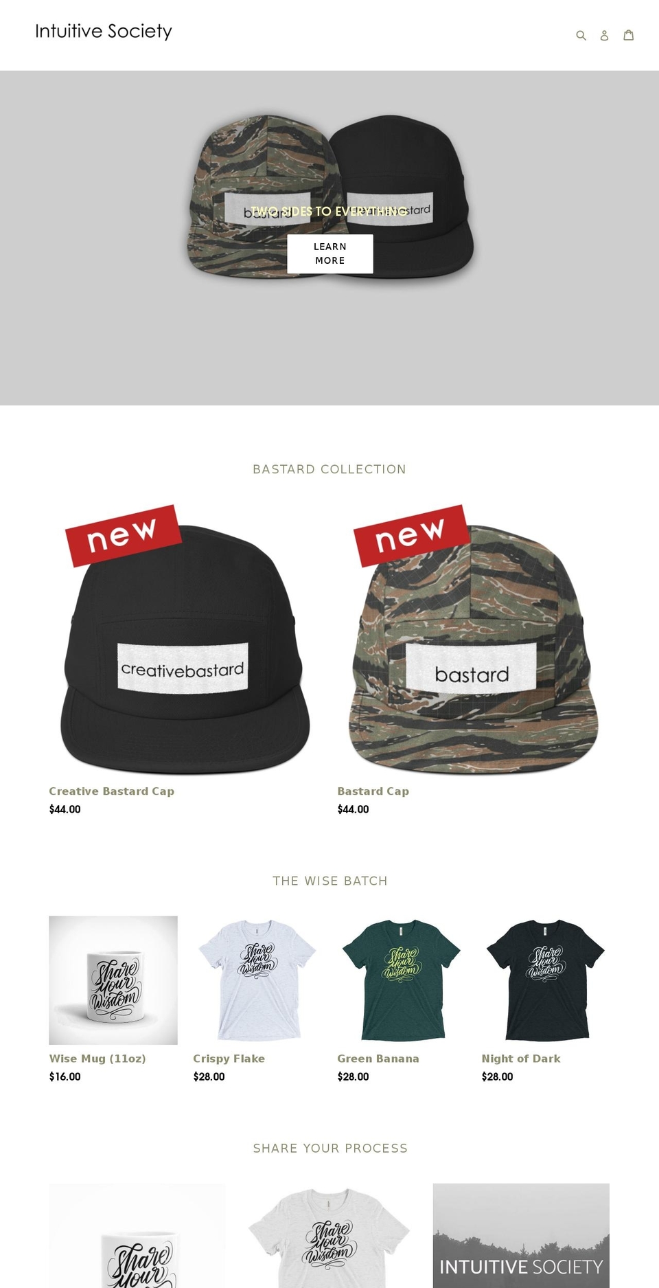 intuitivesociety.com shopify website screenshot