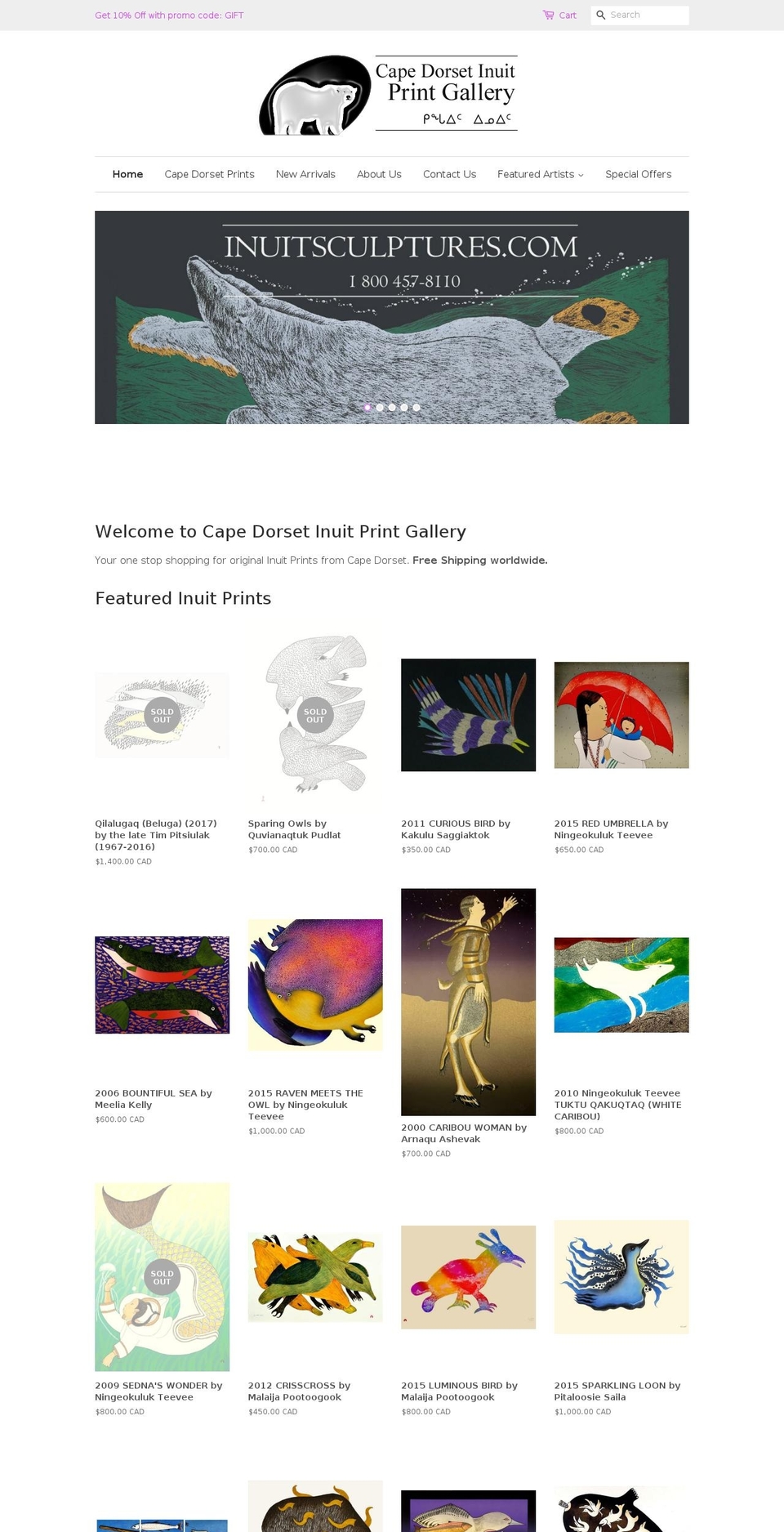 inuitprint.ca shopify website screenshot
