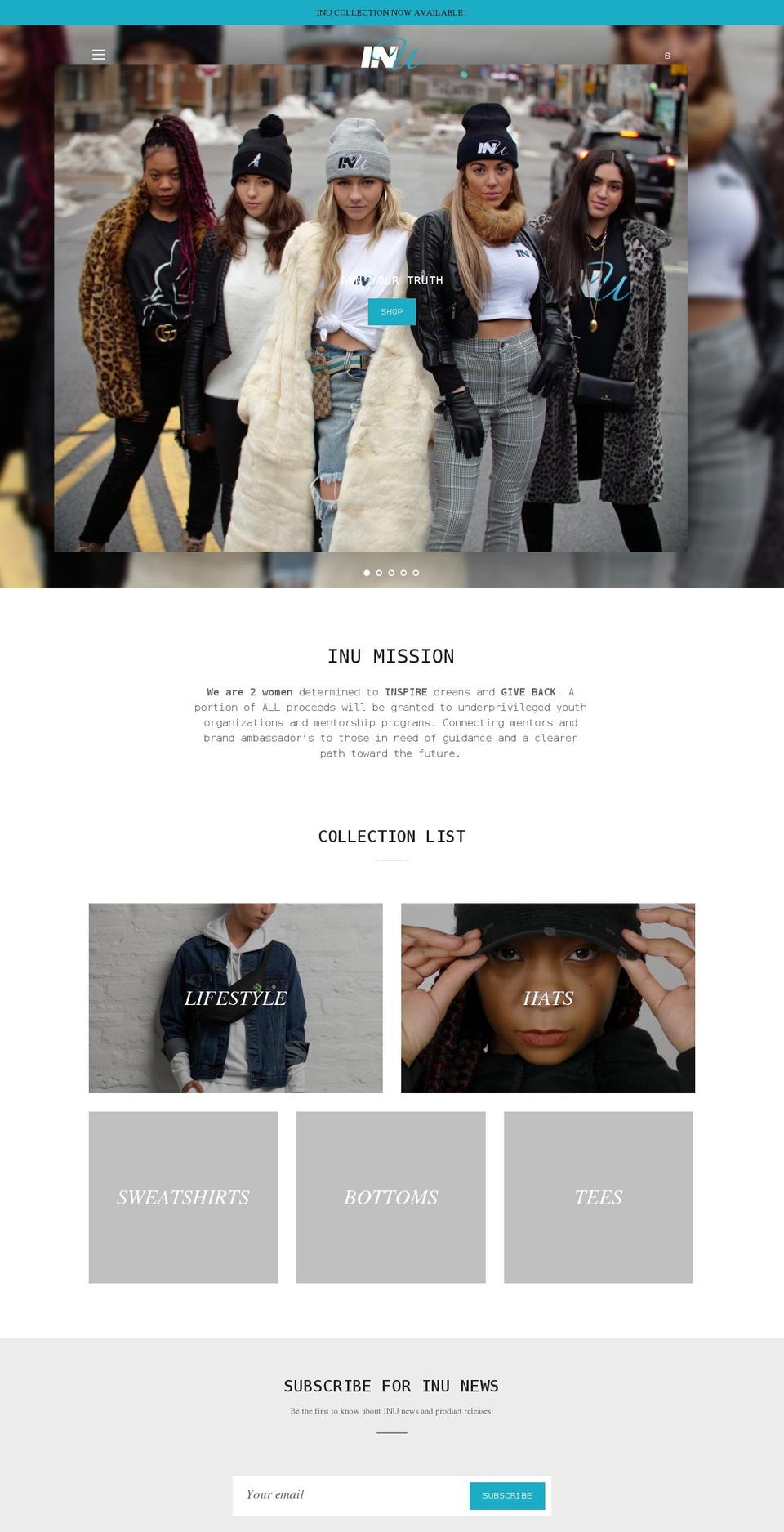 inuofficial.com shopify website screenshot