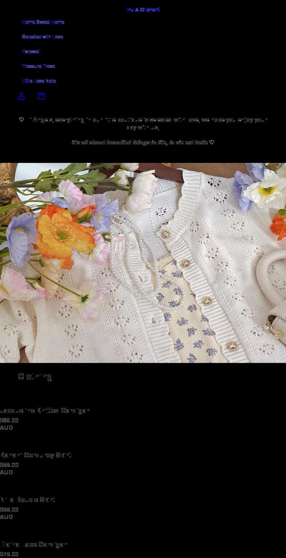 inuoliphant.com.au shopify website screenshot