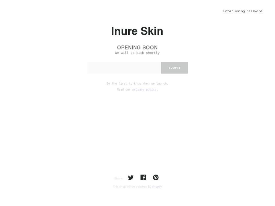 inureskin.com shopify website screenshot