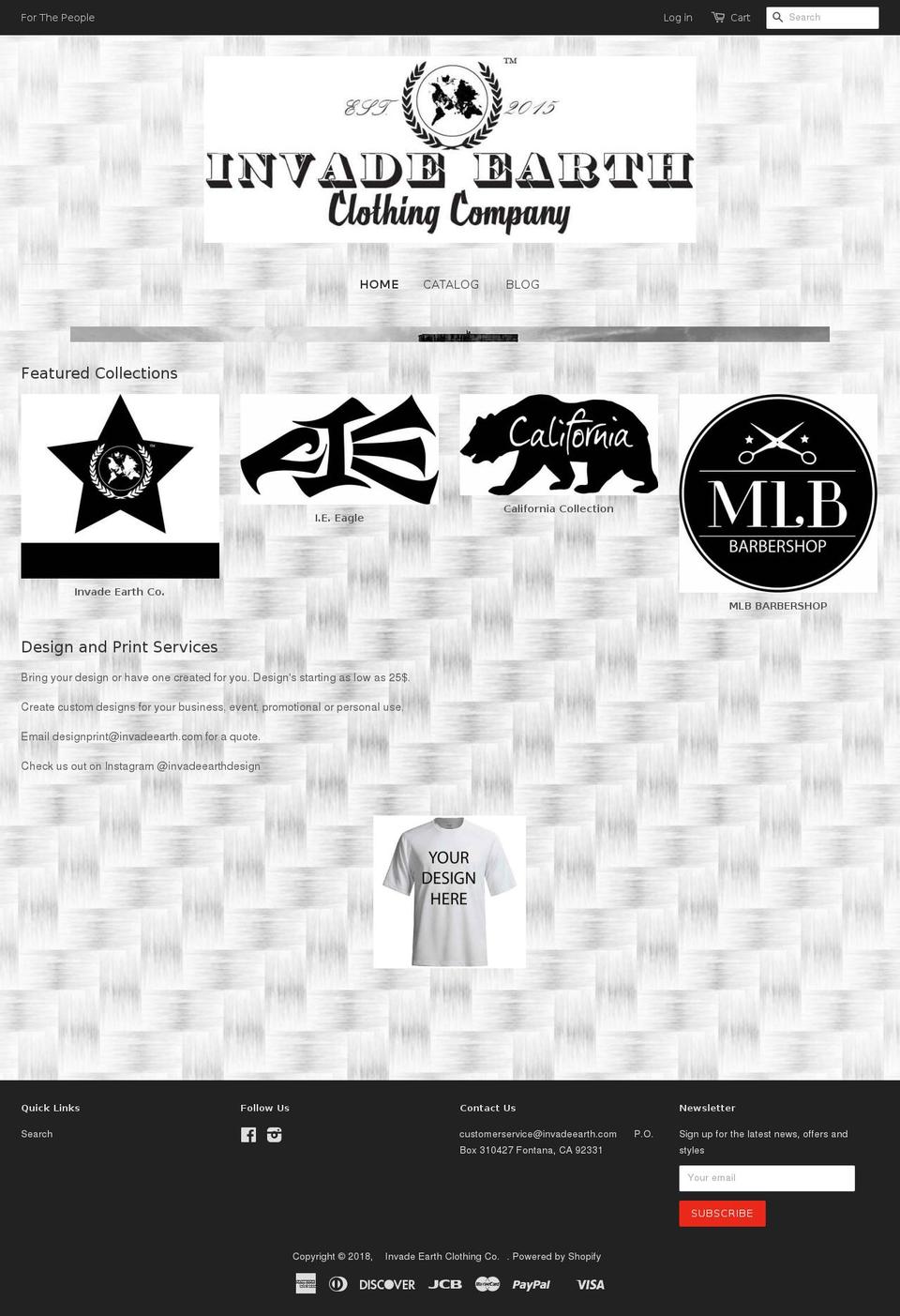 invadeearth.com — Shopify storefront screenshot