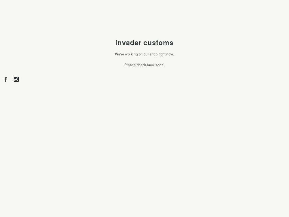 invadercustoms.com shopify website screenshot