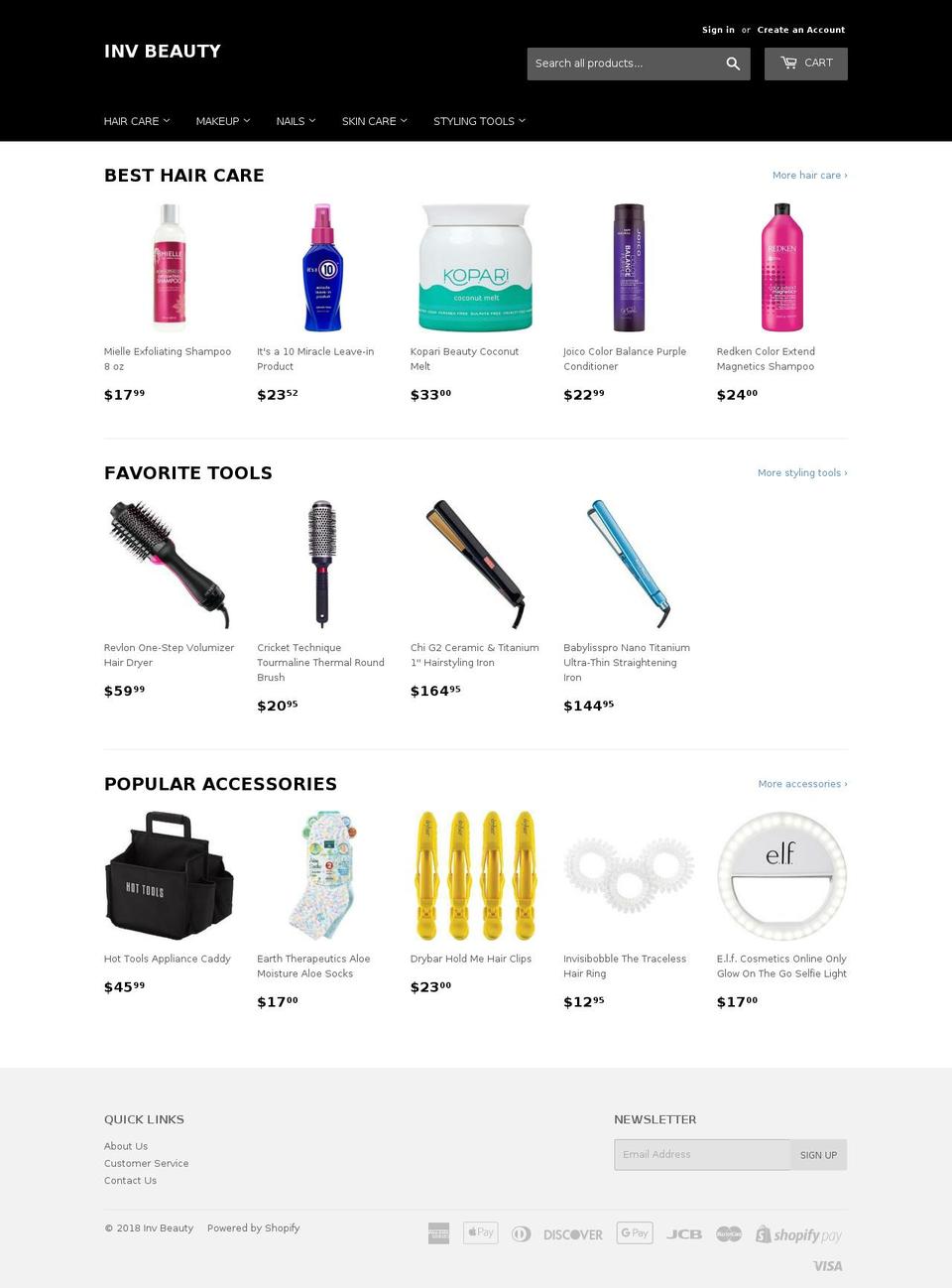 invbeauty.com — Shopify storefront screenshot