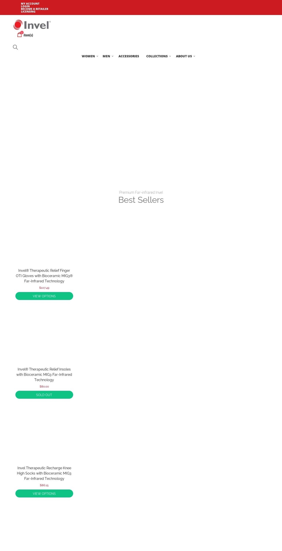 invel.com shopify website screenshot