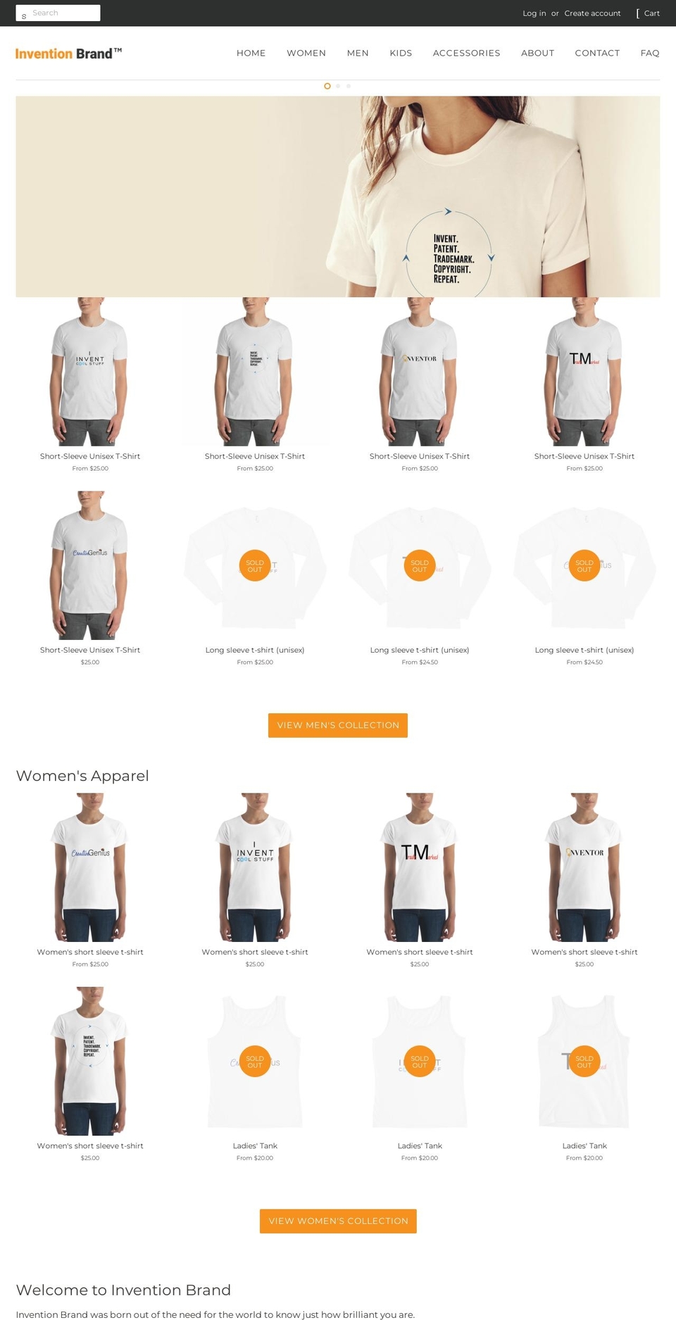 inventionbrand.com shopify website screenshot