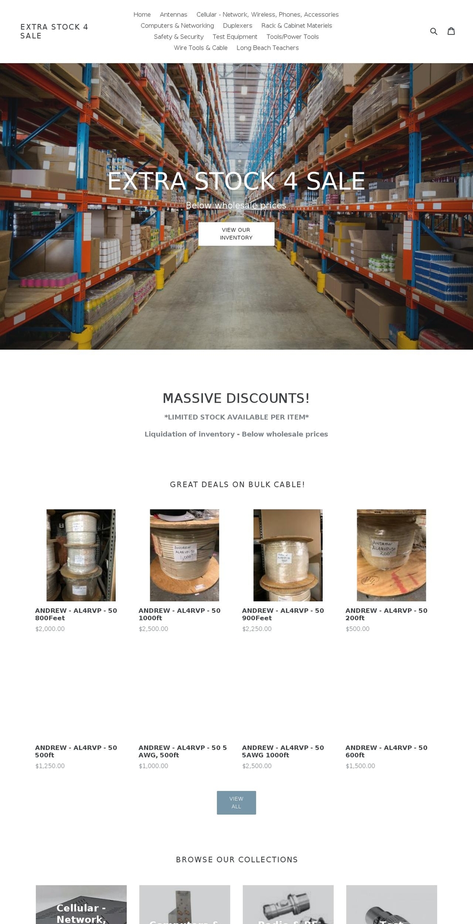 inventorydiscount.com — Shopify storefront screenshot