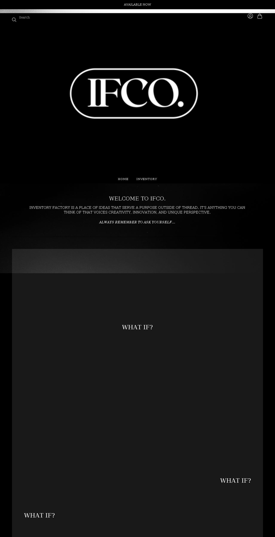 inventoryfactoryco.com shopify website screenshot