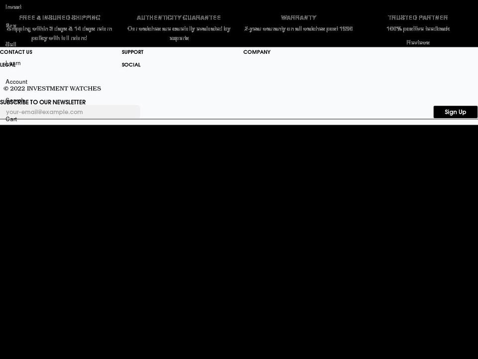 investmentwatches.com shopify website screenshot