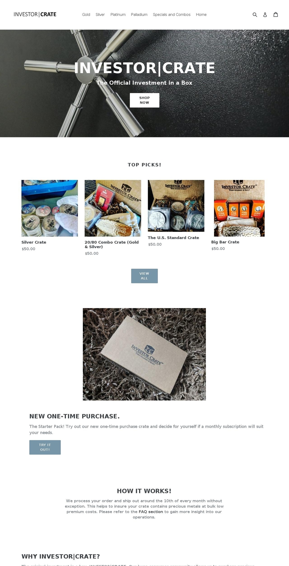 investorcrate.com shopify website screenshot