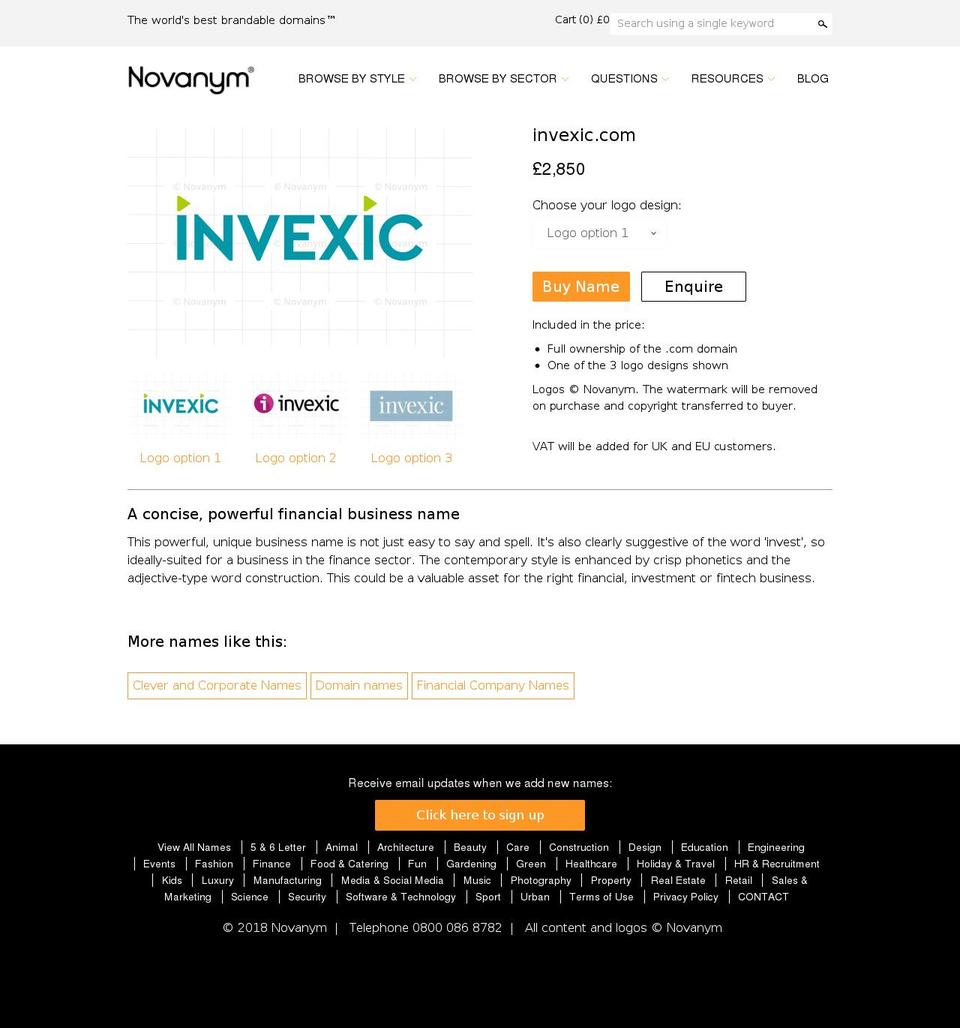 invexic.com — Shopify storefront screenshot