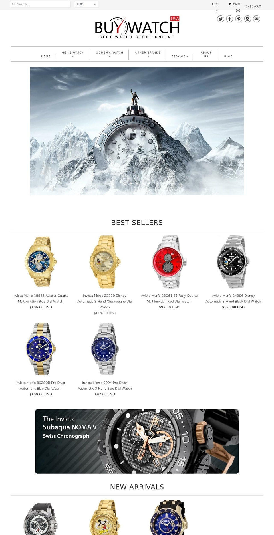 invicta-time.com — Shopify storefront screenshot