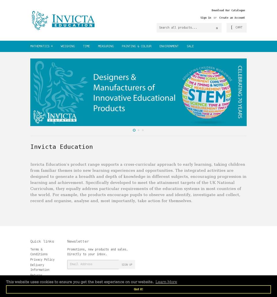 invictaeducationshop.com shopify website screenshot