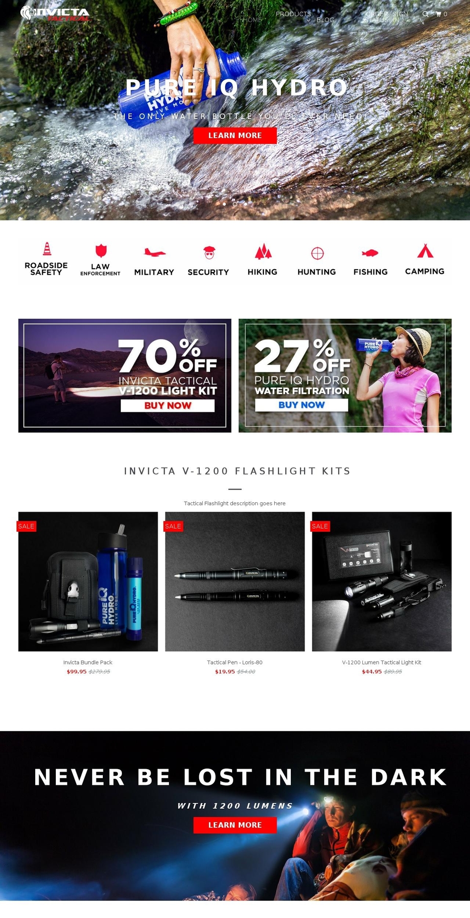 invictatactical.com — Shopify storefront screenshot