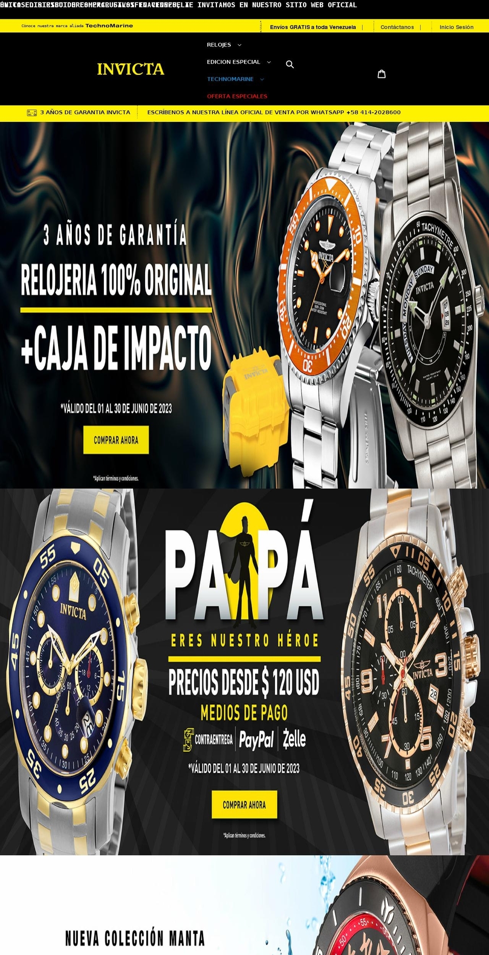 invictavenezuela.com — Shopify storefront screenshot