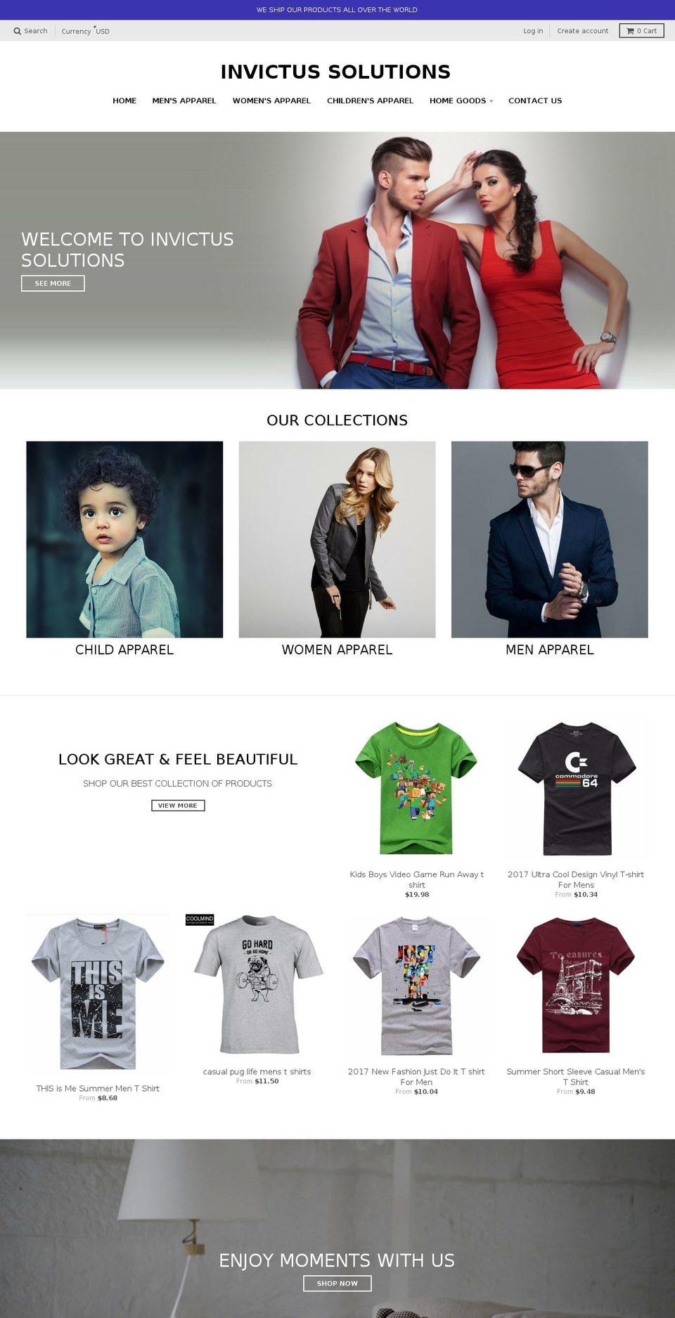 invictussolutions.com — Shopify storefront screenshot