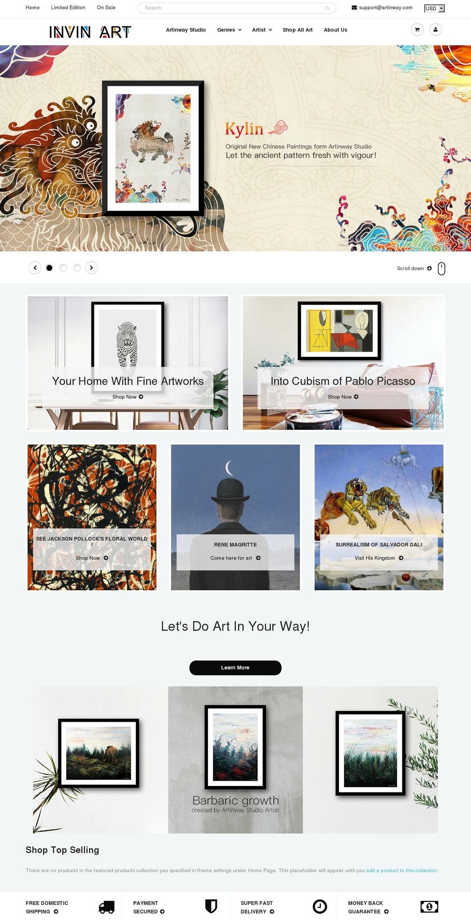 invinart.com — Shopify storefront screenshot