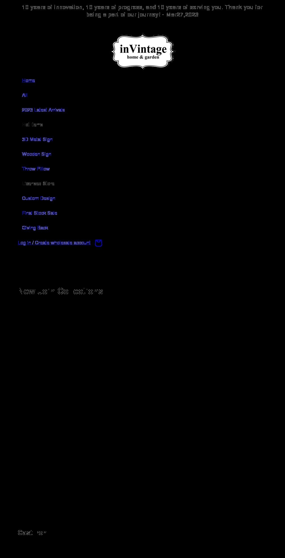 invintage.ca shopify website screenshot
