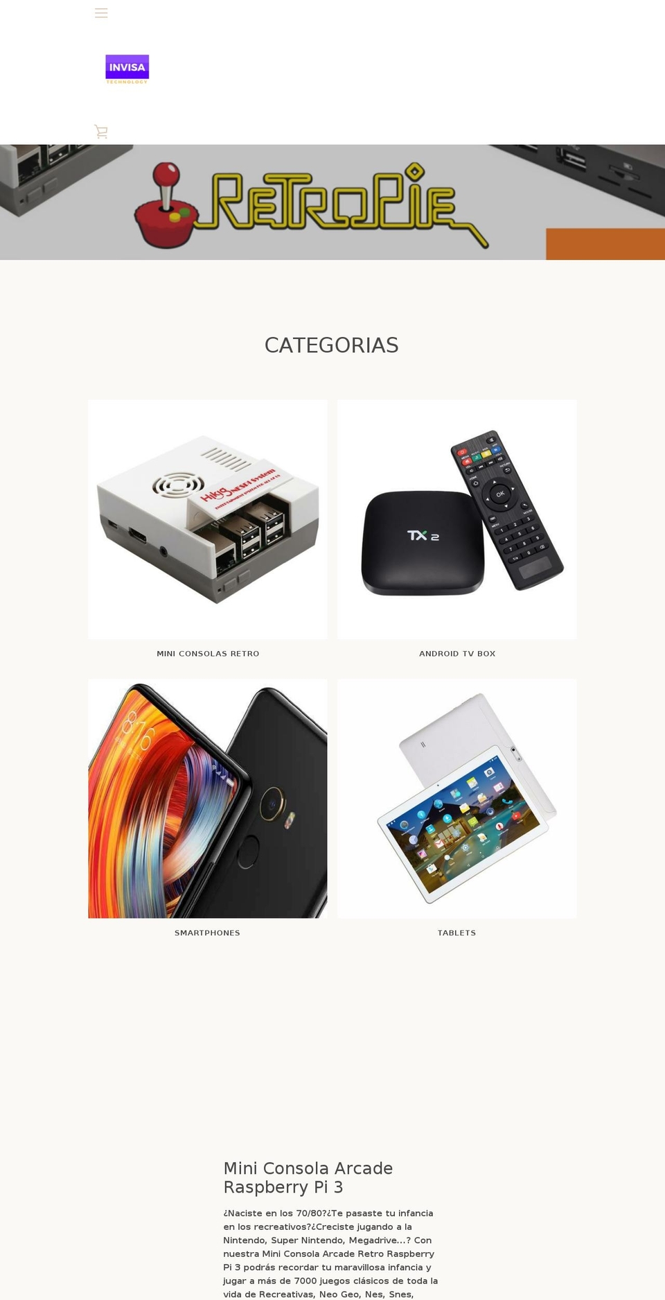 invisatechnology.com shopify website screenshot