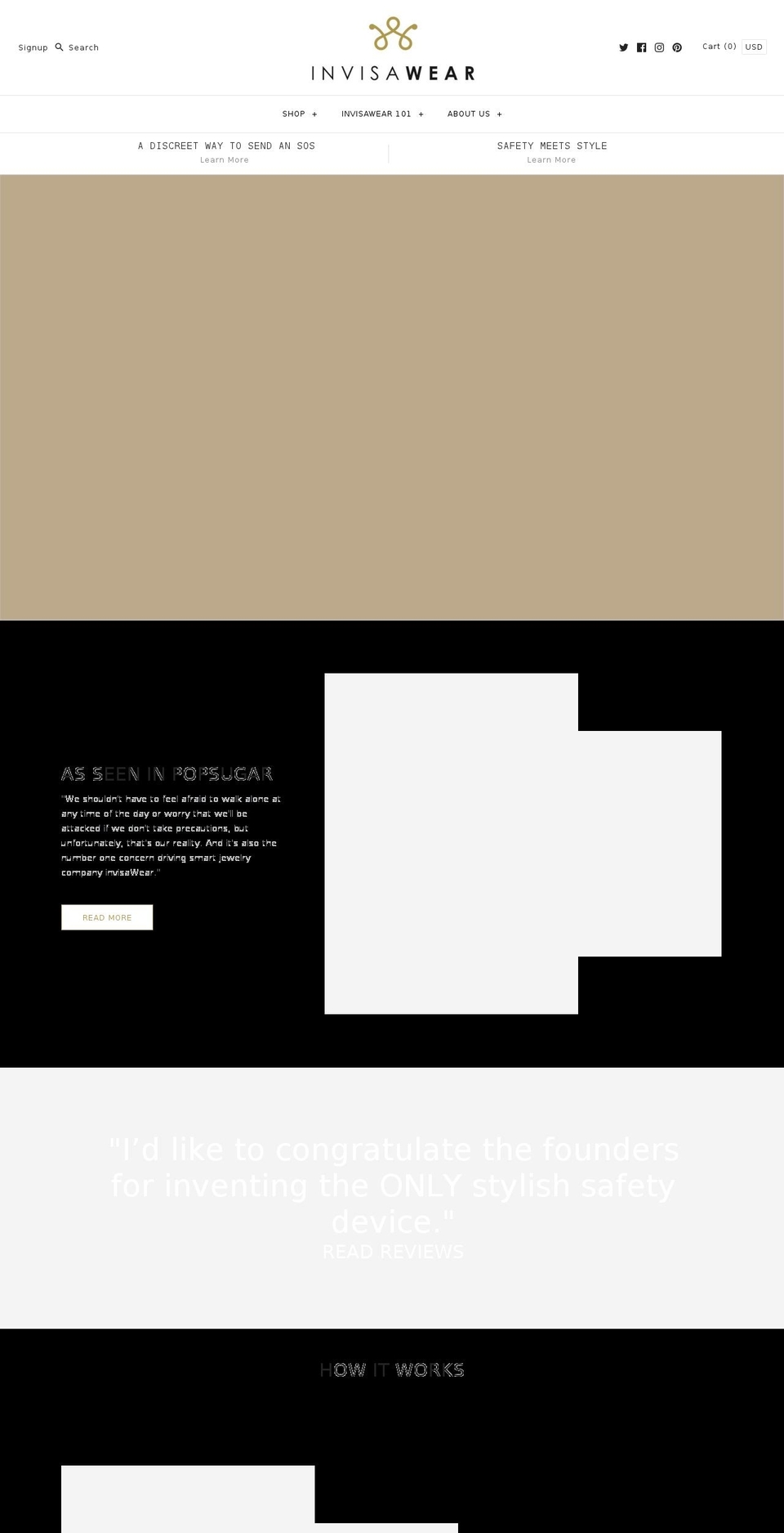 invisawear.com — Shopify storefront screenshot