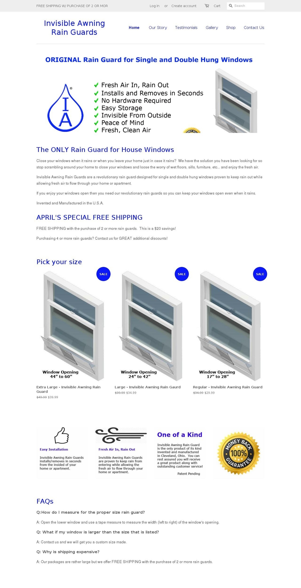 invisibleawning.com shopify website screenshot