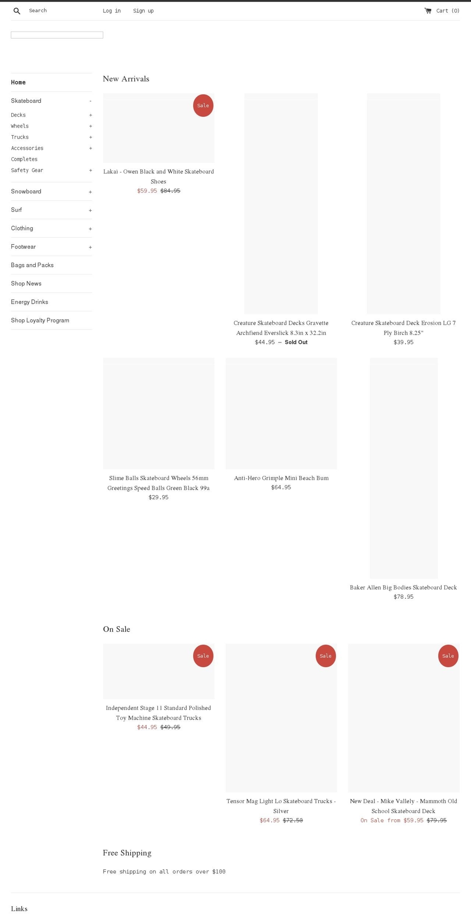invisibleboardshop.com shopify website screenshot