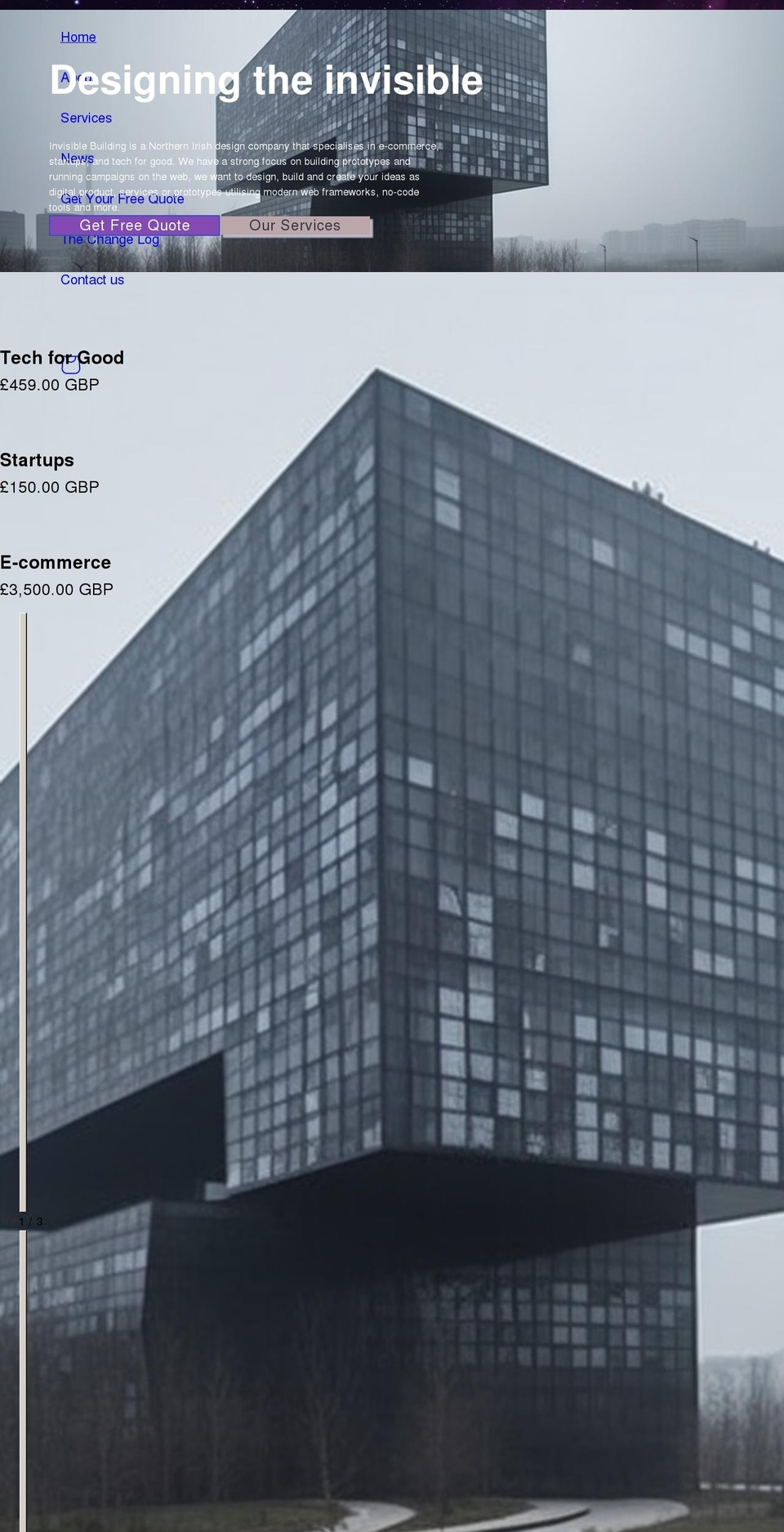 invisiblebuilding.com shopify website screenshot