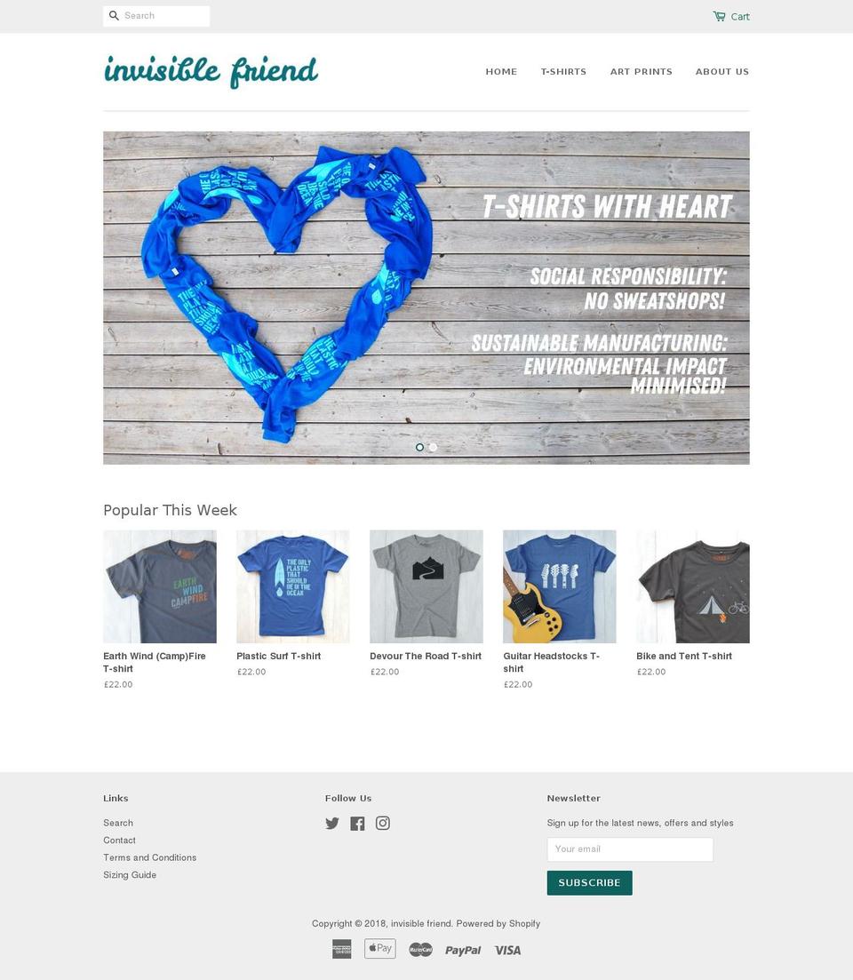 invisiblefrienddesign.co.uk shopify website screenshot