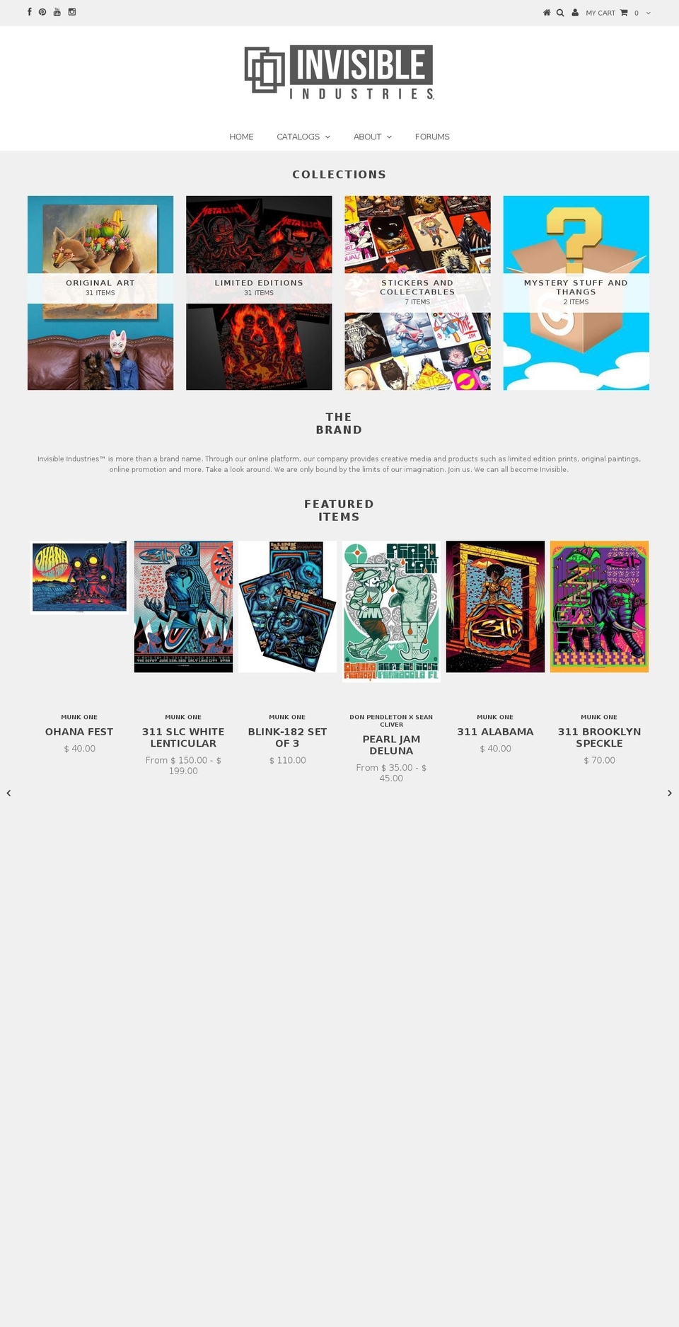 invisibleindustries.com shopify website screenshot