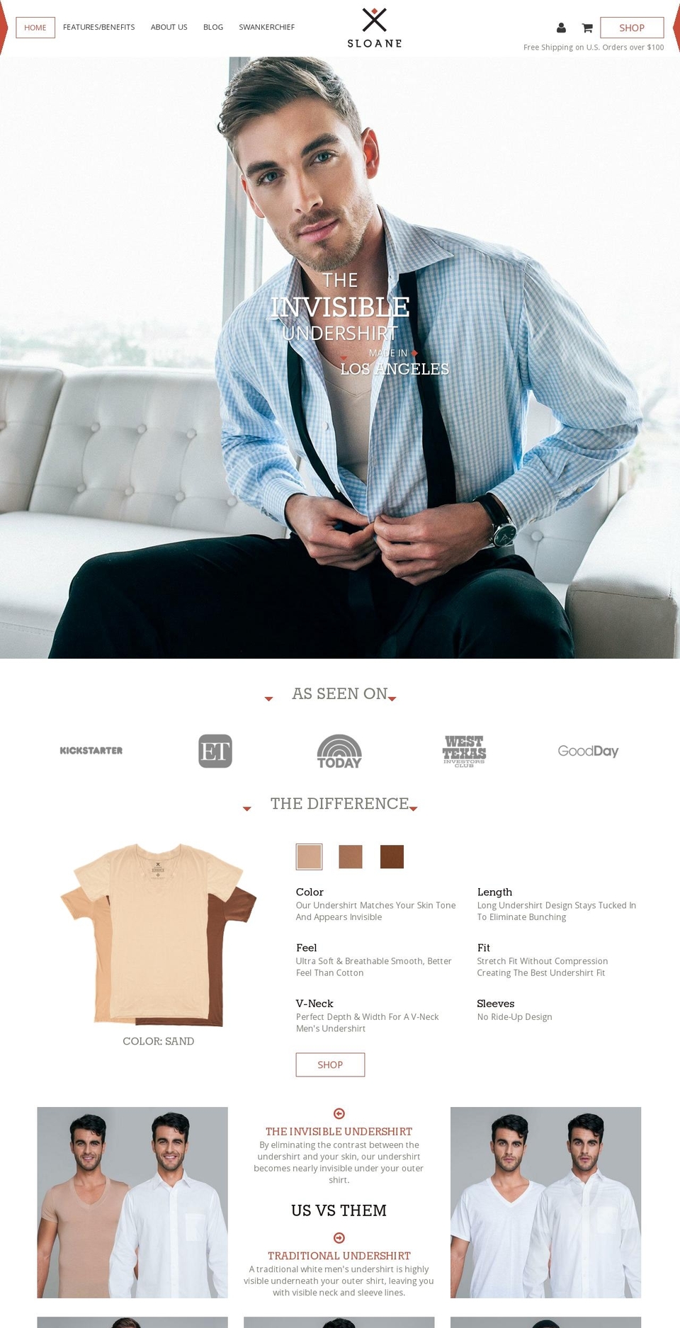 Sloane Live Shopify theme site example invisibleundershirt.com