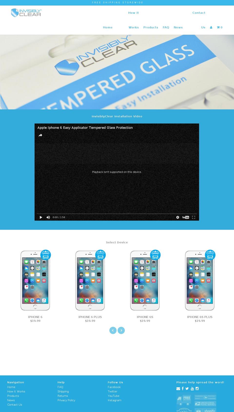 invisiblyclear.com shopify website screenshot