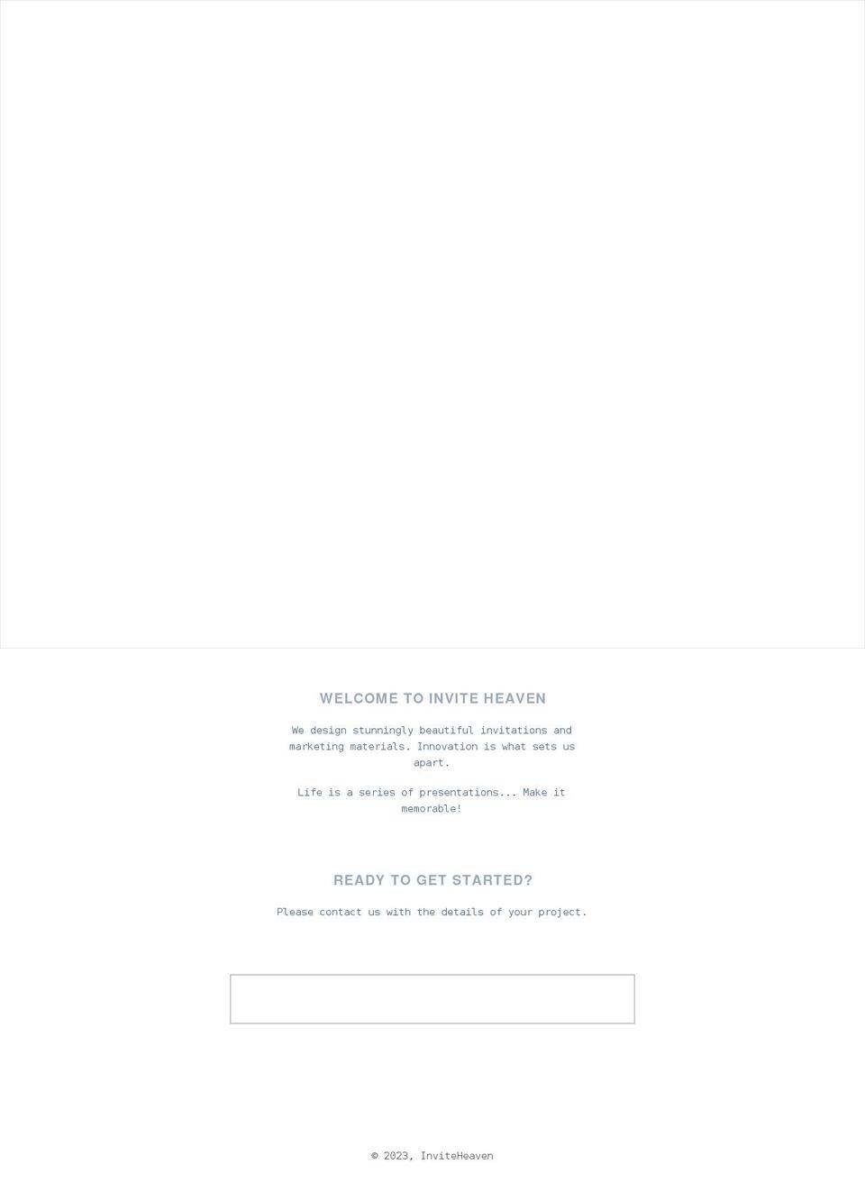 inviteheaven.com shopify website screenshot