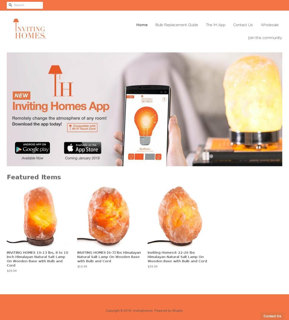 invitinghomes.com — Shopify storefront screenshot