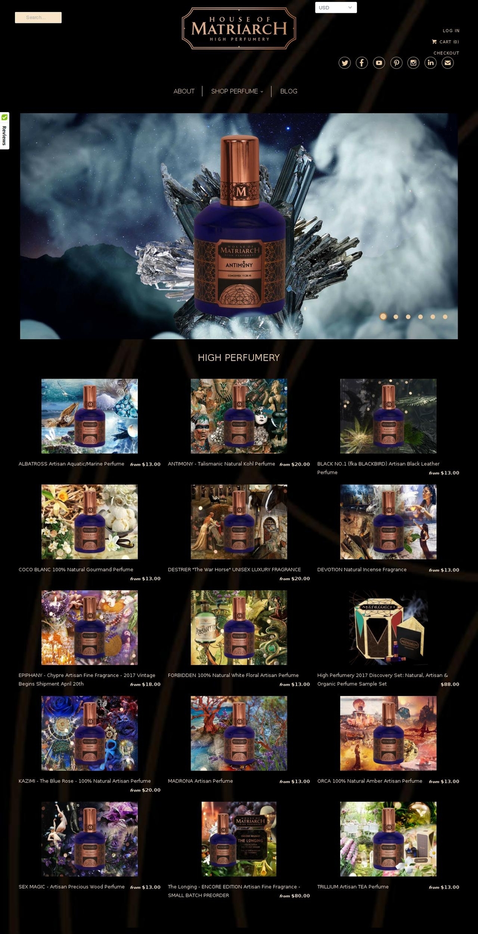 invocationofvenus.com shopify website screenshot