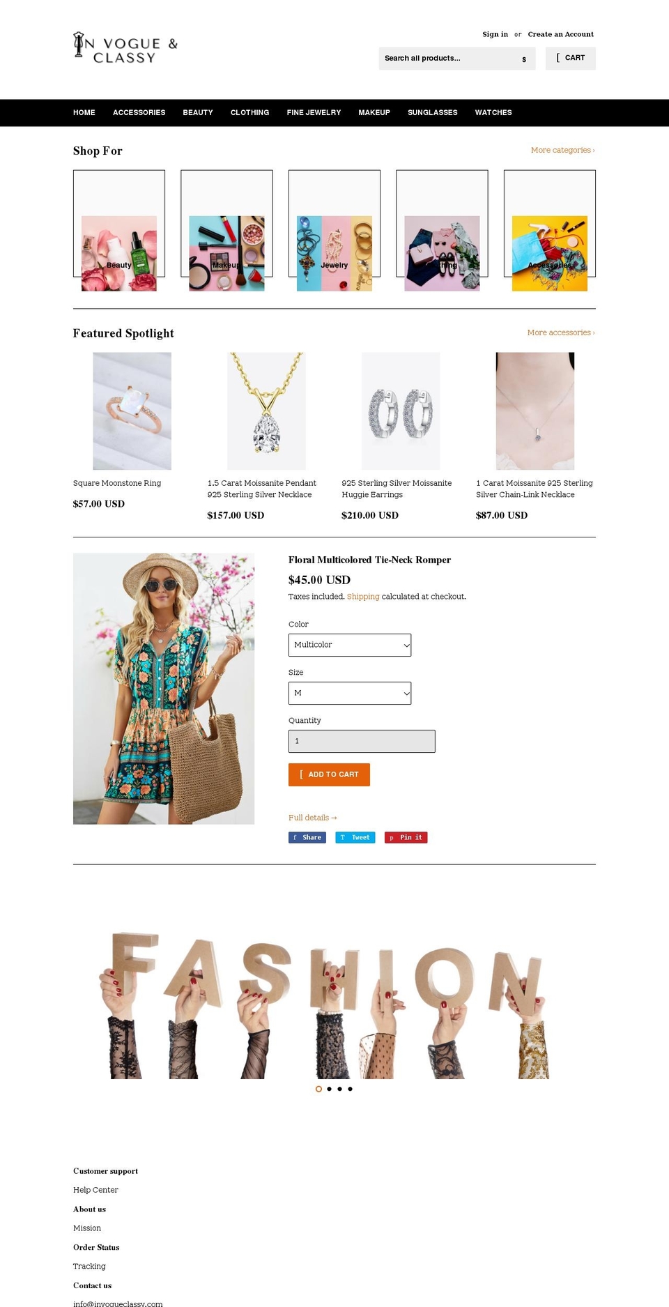 invogueclassy.com shopify website screenshot