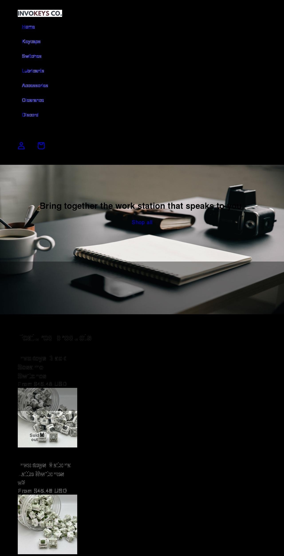 invokeys.com shopify website screenshot