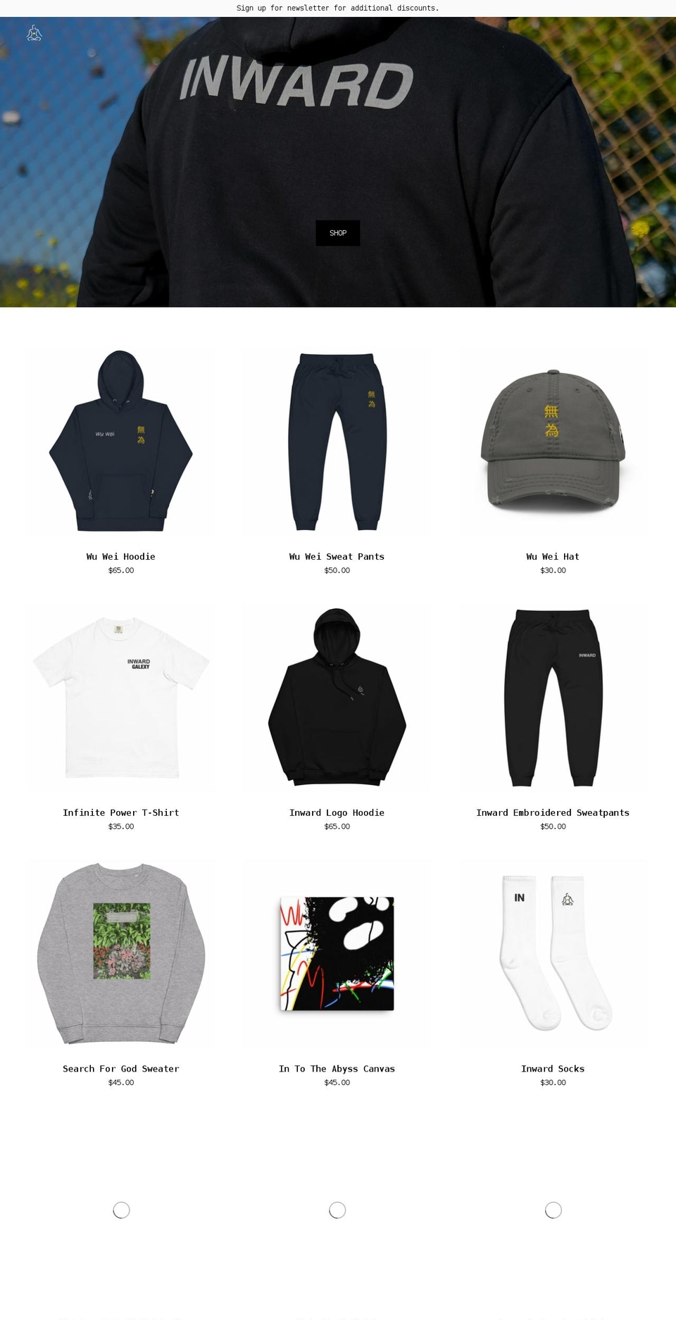 inwardgalexy.com shopify website screenshot